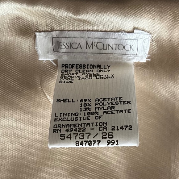 Jessica McClintock Satin Metallic Oversized Bridal Wrap Party Gala Cream Gold OS - Picture 9 of 9